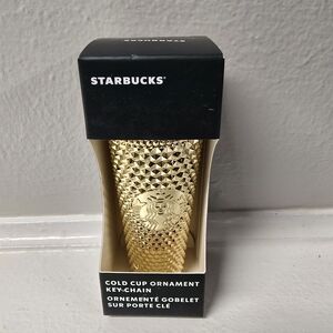 Starbucks Gold Textured Keychain Ornament
